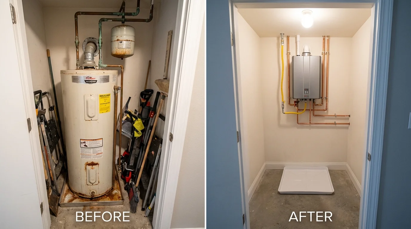 Tank water heater versus wall-mounted tankless unit comparison for Madison, GA homeowners